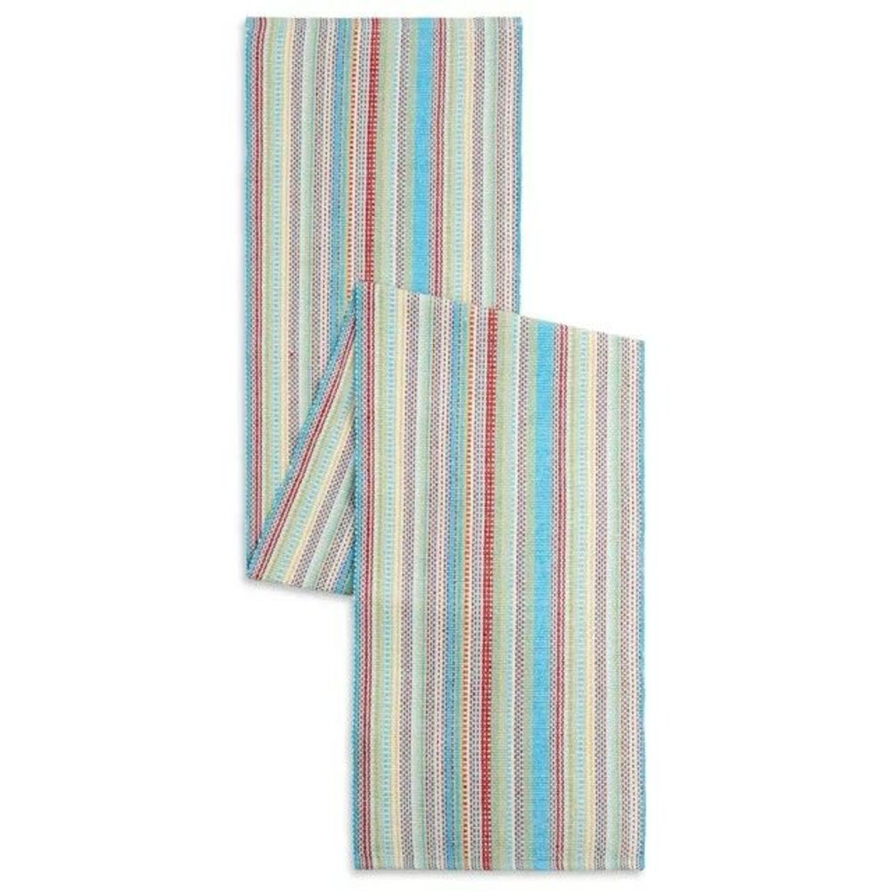 Pioneer Woman Chunky Stripe Table Runner Red Blue 14"W x 90"L New